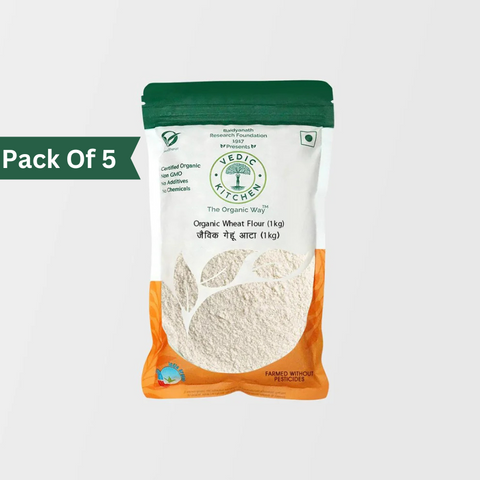 Vedic Kitchen Organic Wheat Flour (Pack of 5) (Certified Organic)