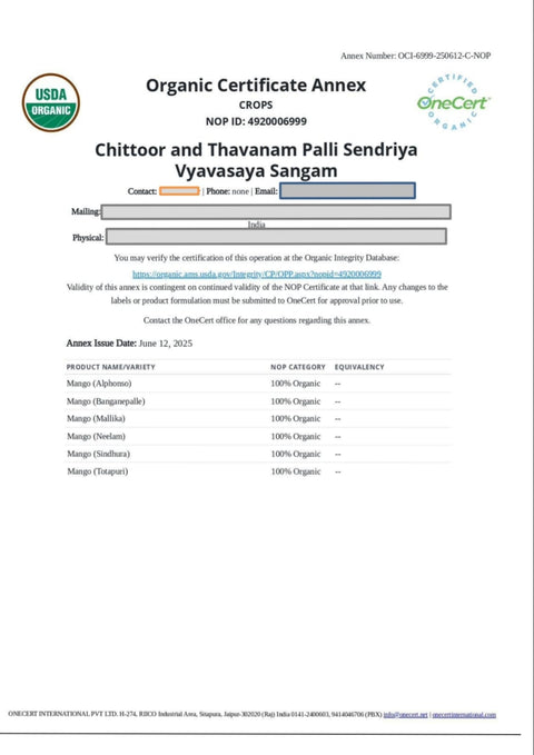 Alphonso Mango 6 Pc ( Certified Organic )