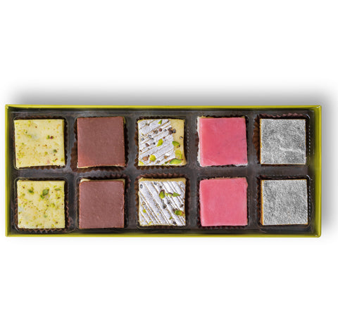 ASSORTED BOX OF 10 - BARFI BOX (Delivered Separately)