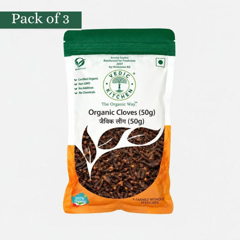 Vedic Kitchen Organic Clove Pack of 3 (Certified Organic)