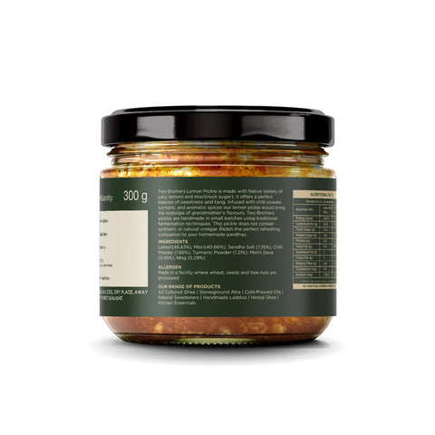 Lemon Pickle Sweet and Sour 300g | Oil Free & Vinegar Free Lime Pickle