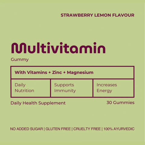 Organic Soul Multivitamin O Gummy – Vitamins & Minerals with Zinc & Magnesium | Strawberry & Lemon | 30 Gummies