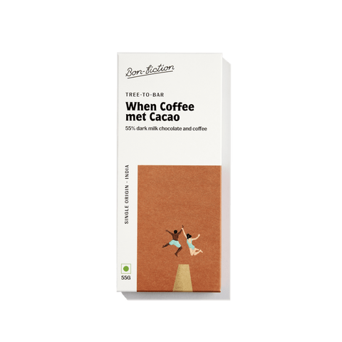 When Coffee met Cacao - 55% Dark Milk Coffee Chocolate Net Weight: 55gms