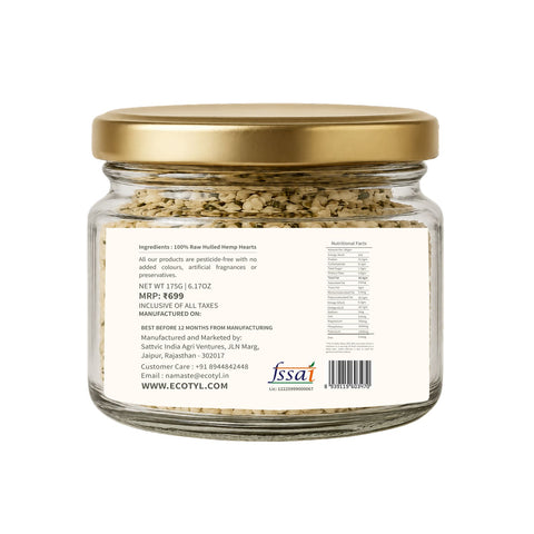 Ecotyl Hemp Hearts | Rich in Omega-3 & Protein | 175g