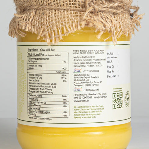 Ekaris A2 GIR Cow Ghee - 500ml