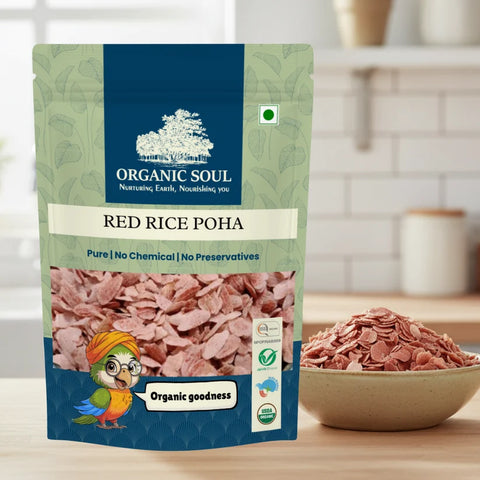 Organic Soul Organic Red Rice Poha – Unpolished | 500 g