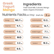 Greek Yogurt (Goat) (Mango) (Delivered Separately Next Day)