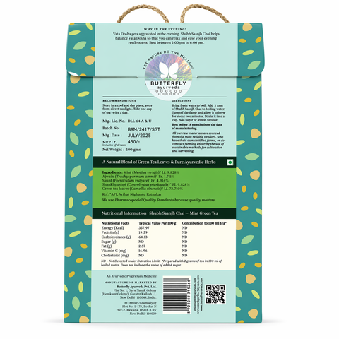 Shubh Saanjh Chai (MINT GREEN TEA)