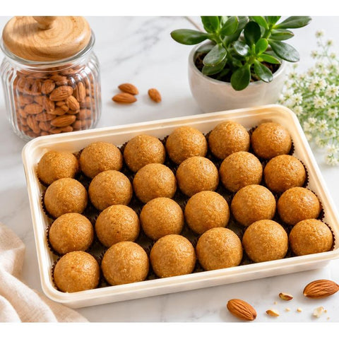 Suneheri Mithaas - Besan Laddoos - 12 Pcs Box (Delivered Separately Next Day)