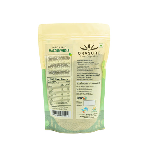 Orasure Organics Masoor Whole