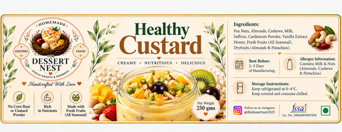 Healthy Custard- Creamy Fruit & Nut Delight (Delivered Separately Next day)