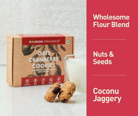 Nourish Organics Oats Cranberry Cookies 120grams