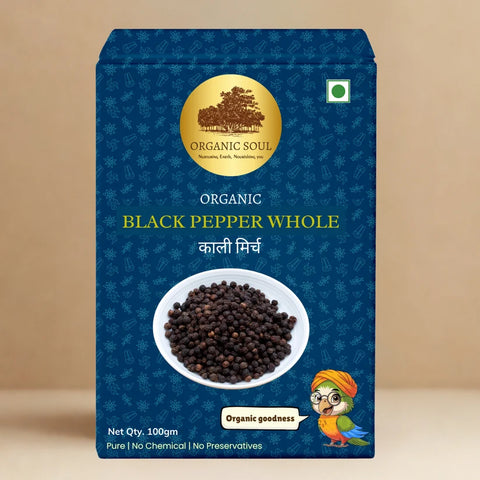 Organic Soul Organic Black Pepper Whole (Kali Mirch) | 100 g