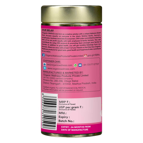 Organic Wellness Tulsi Indian Rose (Tin) 100 grams