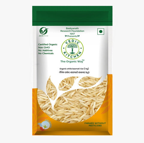 Vedic Kitchen Organic White Basmati Rice 1Kg