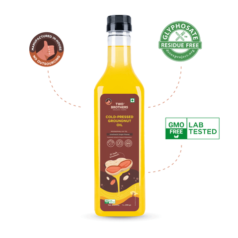 Groundnut Oil 1L India's Only Certified Glyphosate Free Cold Pressed Kacchi Ghani Oil