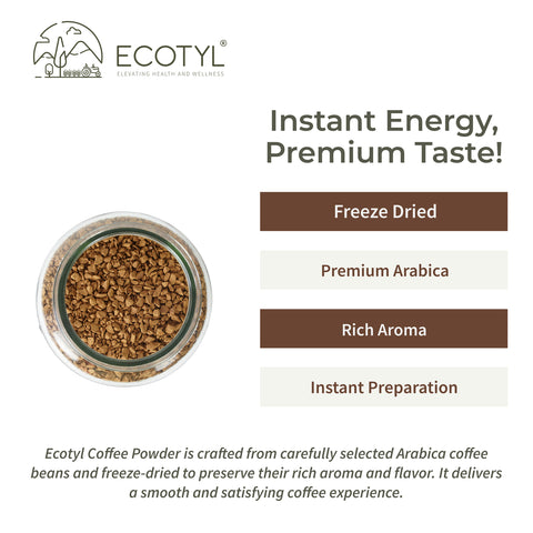 Ecotyl Instant Coffee Powder | Arabica Coffee | Freeze Dried  | 60g
