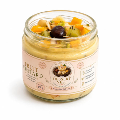 Healthy Custard- Creamy Fruit & Nut Delight (Delivered Separately Next day)