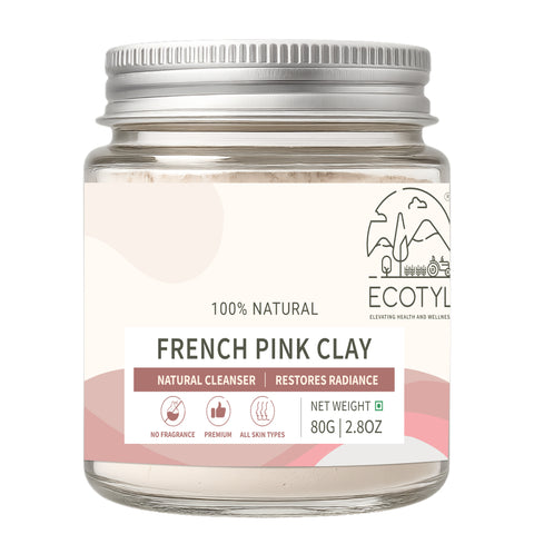 Ecotyl French Pink Clay | Gentle Detox Clay | Skin Brightening |ion | 50g