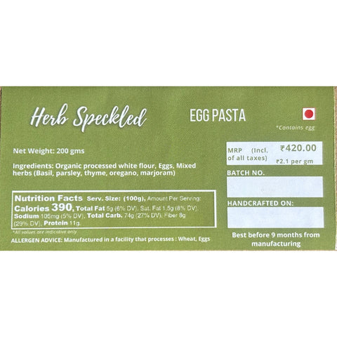 Donna Pastaia Pappardelle | Herb Speckled  200 grams