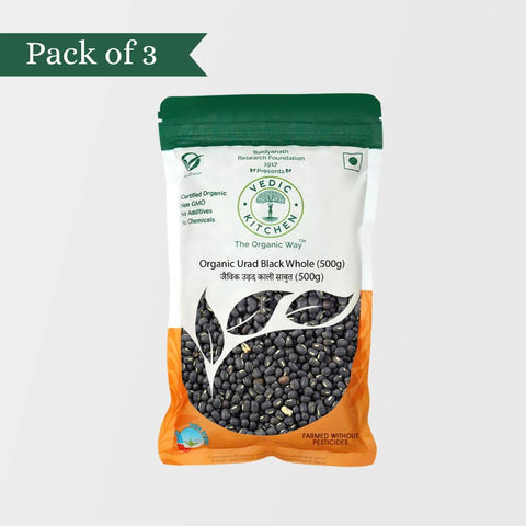 Organic Urad Black Whole Pack of 3 (Certified Organic)