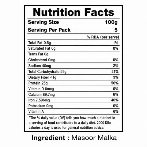 Orasure Organics Masoor Malka