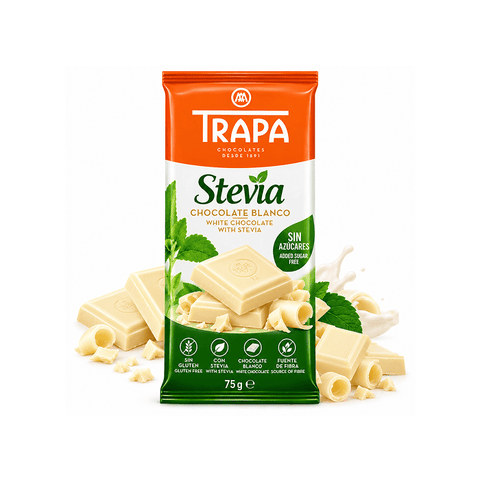 Trapa Stevia Bar White Chocolate - White 75g