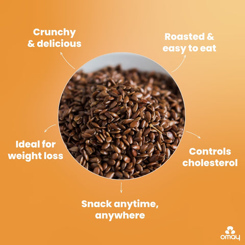 Omay Foods Flax Seeds (Roasted) 160 grams