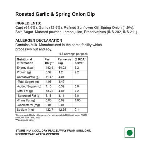 Saucery Roasted Garlic and Spring Onion Dip (150g)