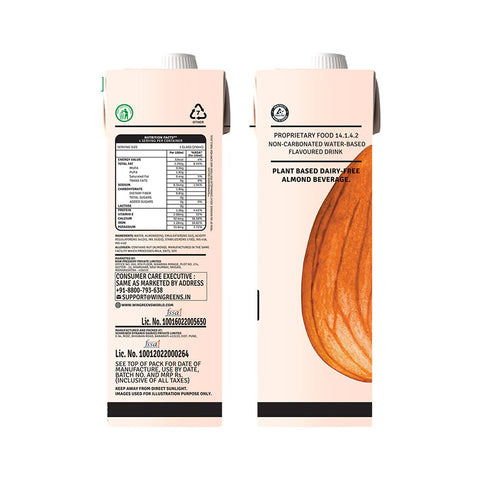 Raw Pressery Almond Beverage Plain (Unsweetened) (1l)