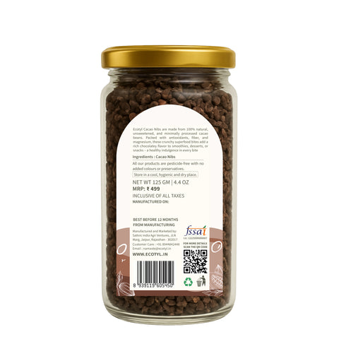 Ecotyl Cacao Nibs | Crunchy & Nutritious | High in Magnesium | 125g