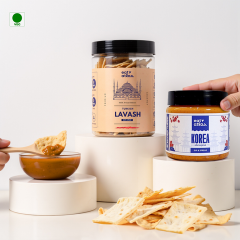 Eat Atlas Korea’s Cheesy Gochujang with Lavash Chips 100 grams+ 60 grams