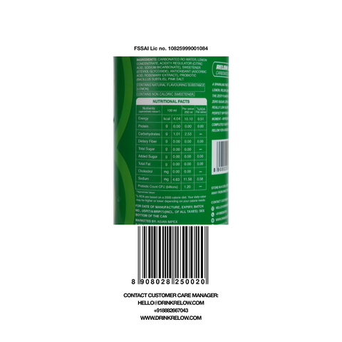 Relow Lemon Sparkling Probiotic Soda