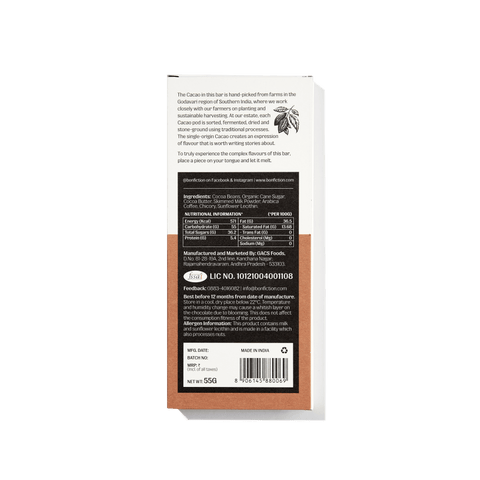When Coffee met Cacao - 55% Dark Milk Coffee Chocolate Net Weight: 55gms