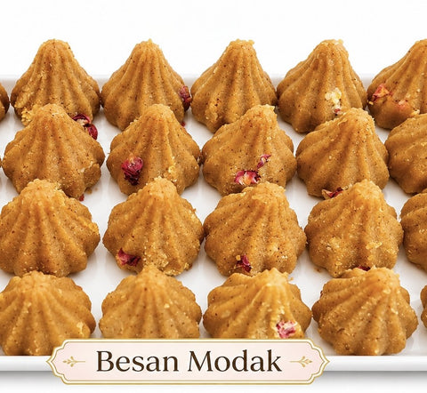 Besan Modak 4Pcs Box (Delivered Separately Next Day)