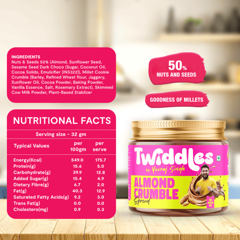 Twiddles Almond Crumble Chocolate Spread 100 grams