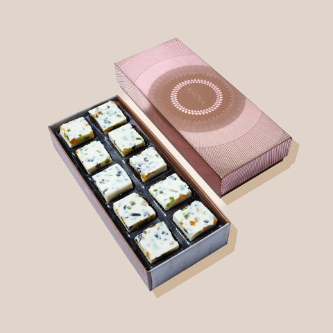 White Chococlate Aam Papad Barfi (Delivered Separately)