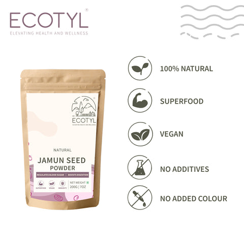 Ecotyl Jamun Seed Powder | Blood Sugar Control | Rich in Antioxi200g