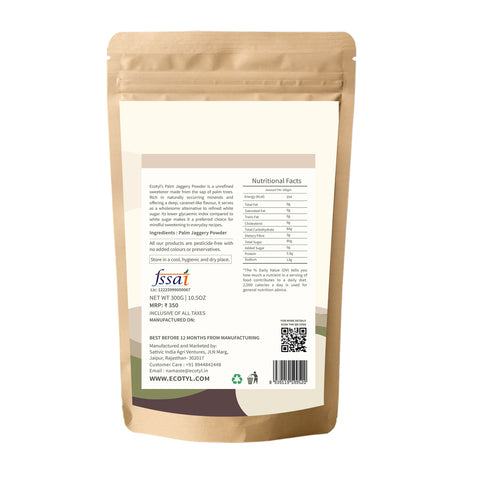 Ecotyl Palm Jaggery Powder | Natural Sweetener | Rich Caramel Taste | 300g