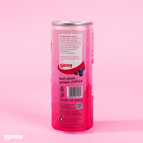 Quenzy Blueberry Litchi Prebiotic soda  250ml
