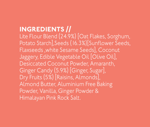Nourish Organics Ginger Oats Cookies 120grams