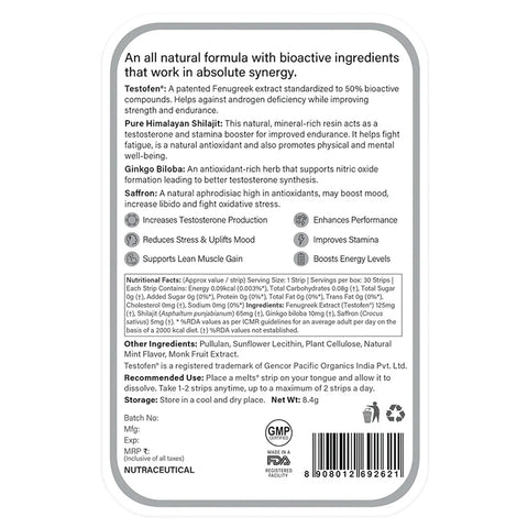 Wellbeing Nutrition Testo Power 8.4g