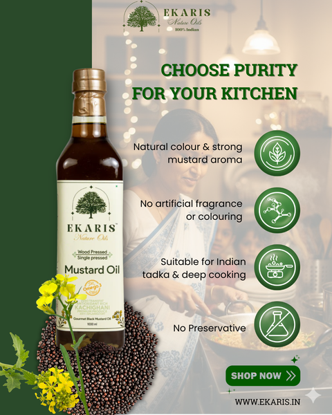 Wood Pressed Black Mustard Oil - 1 Liter