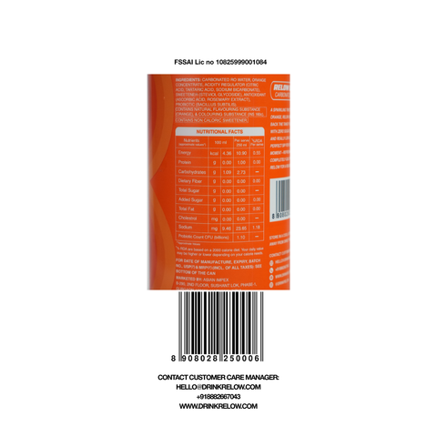Relow Orange Sparkling Probiotic Soda