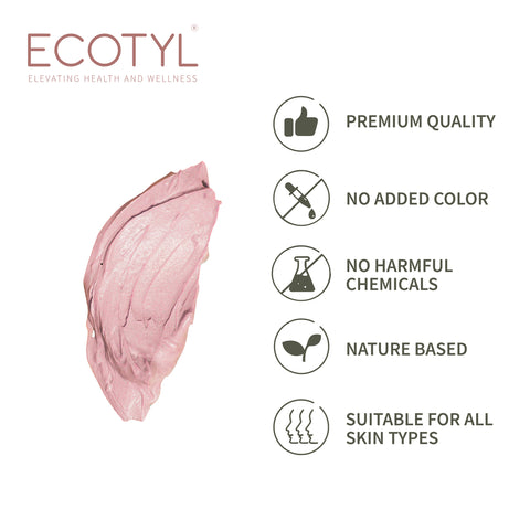 Ecotyl French Pink Clay | Gentle Detox Clay | Skin Brightening |ion | 50g