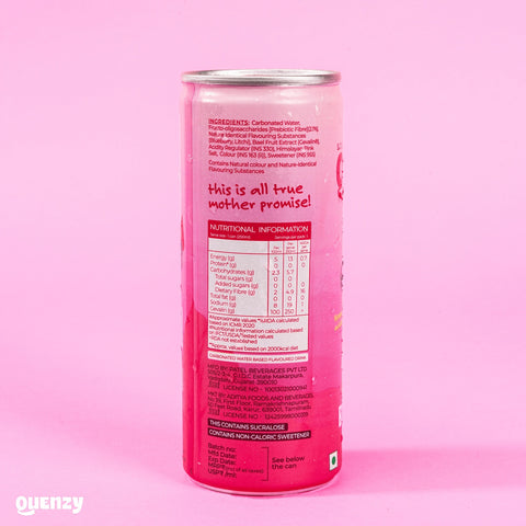 Quenzy Blueberry Litchi Prebiotic soda  250ml