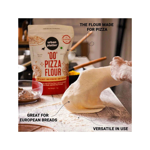 Urban Platter Italian Style '00' Pizza Flour, 1kg (Extra Fine Wheat Flour | Perfect for Neapolitan Pizza, Focaccia & Artisan Bread)