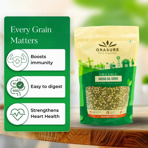 Orasure Organics Moong Dal Split (Green)