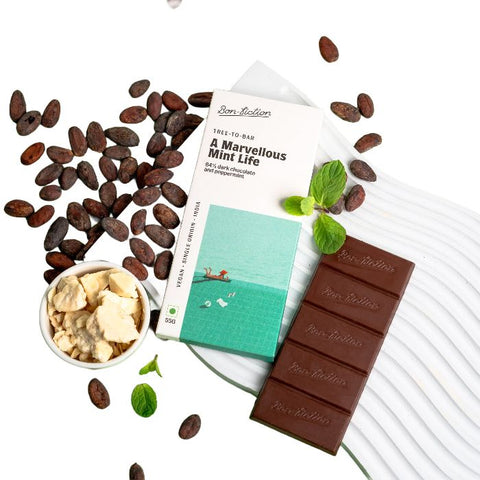 A Marvellous Mint Life - 64% Dark Peppermint Chocolate Net Weight: 55gms