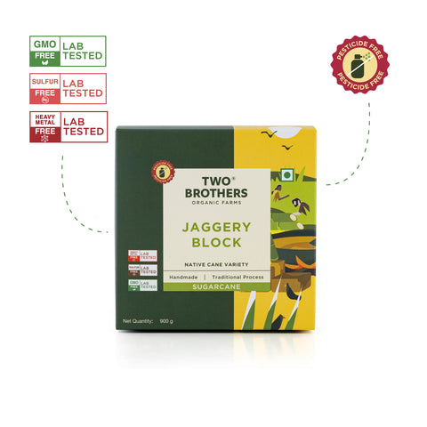 Sugarcane Jaggery Block 900g | Unrefined, Preservative-Free, Nutrient-Rich Gud